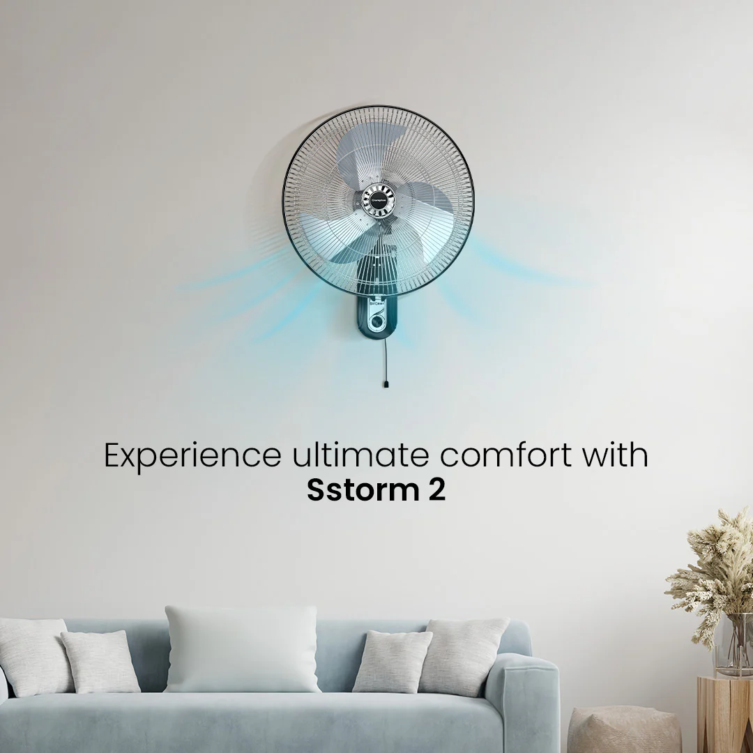 Crompton SSTORM2 450mm Wall fan Black - Image 2