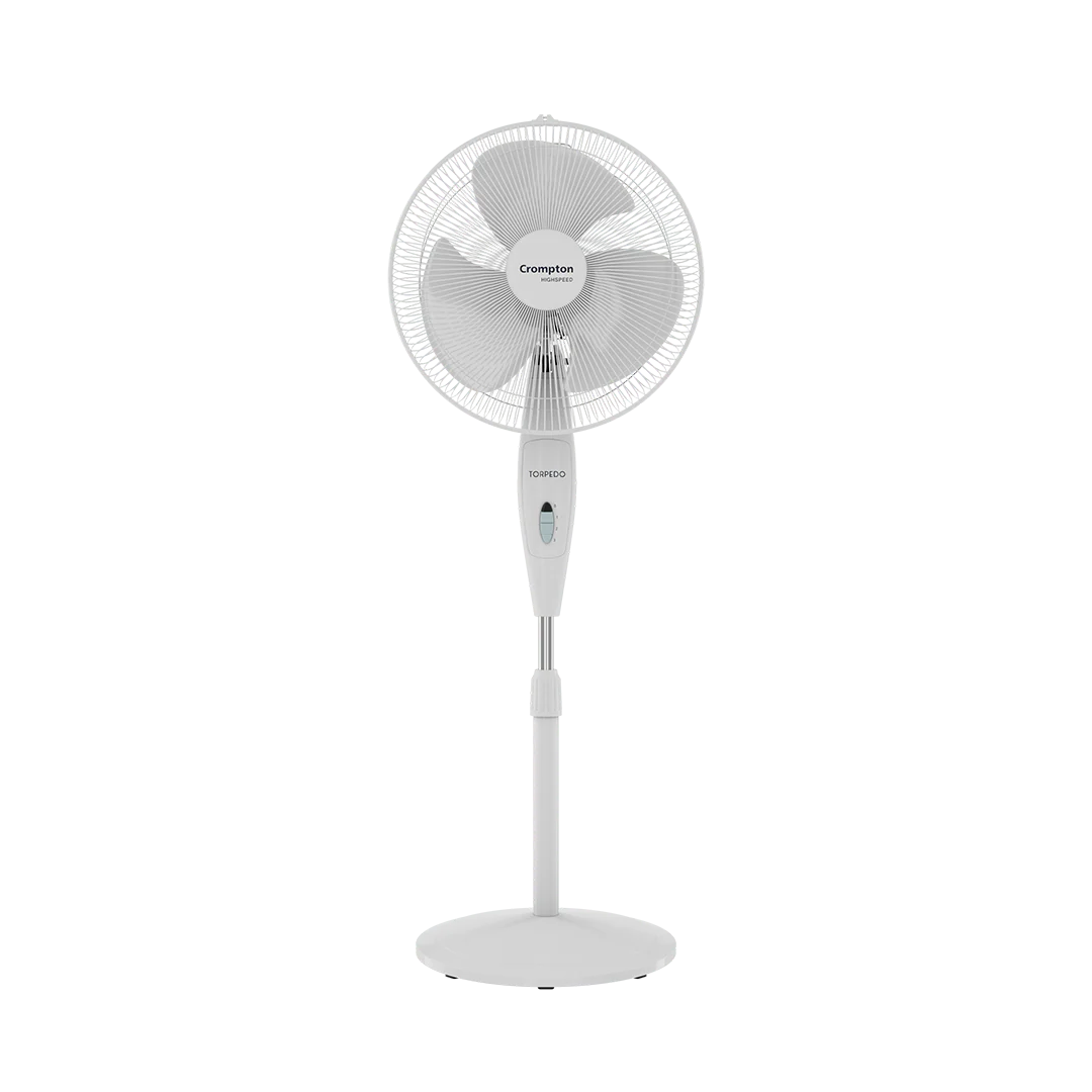 Crompton HighSpeed Torpedo 400 mm Pedestal Fan White