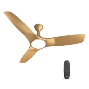 Havells 1200mm Stealth Underlight BLDC Ceiling Fan | Remote Controlled, High Air Delivery Fan | 4 Star Rated, Upto 60% Energy Saving, 2 Year Brand Warranty | Pack of 1, Champagne |
