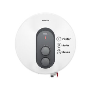 Havells ORAZIO+ 15L Storage Water Heater Geyser | 5 Star Rated | 33% Faster Heating | Dual adjustable knob | Whirlflow Technology | High Rise suitable | Safer to use| Feroglas Coated Inner Container White Grey |