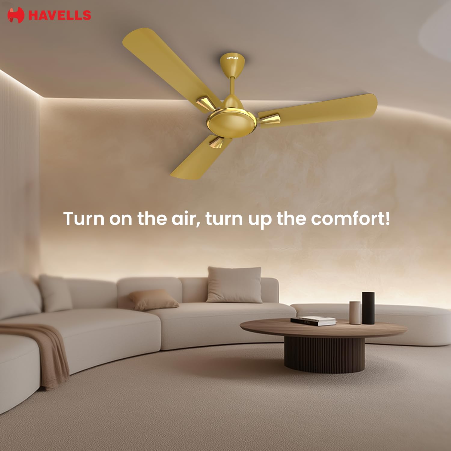 Havells Quickair 1200mm Ceiling Fan Desert Gold - Image 5