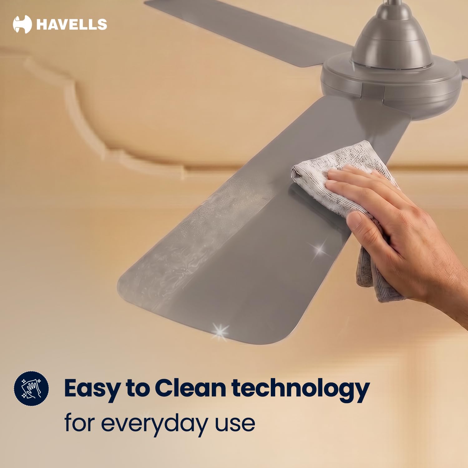 Havells Thrill Decor 1200mm Ceiling Fan Stone Grey - Image 6