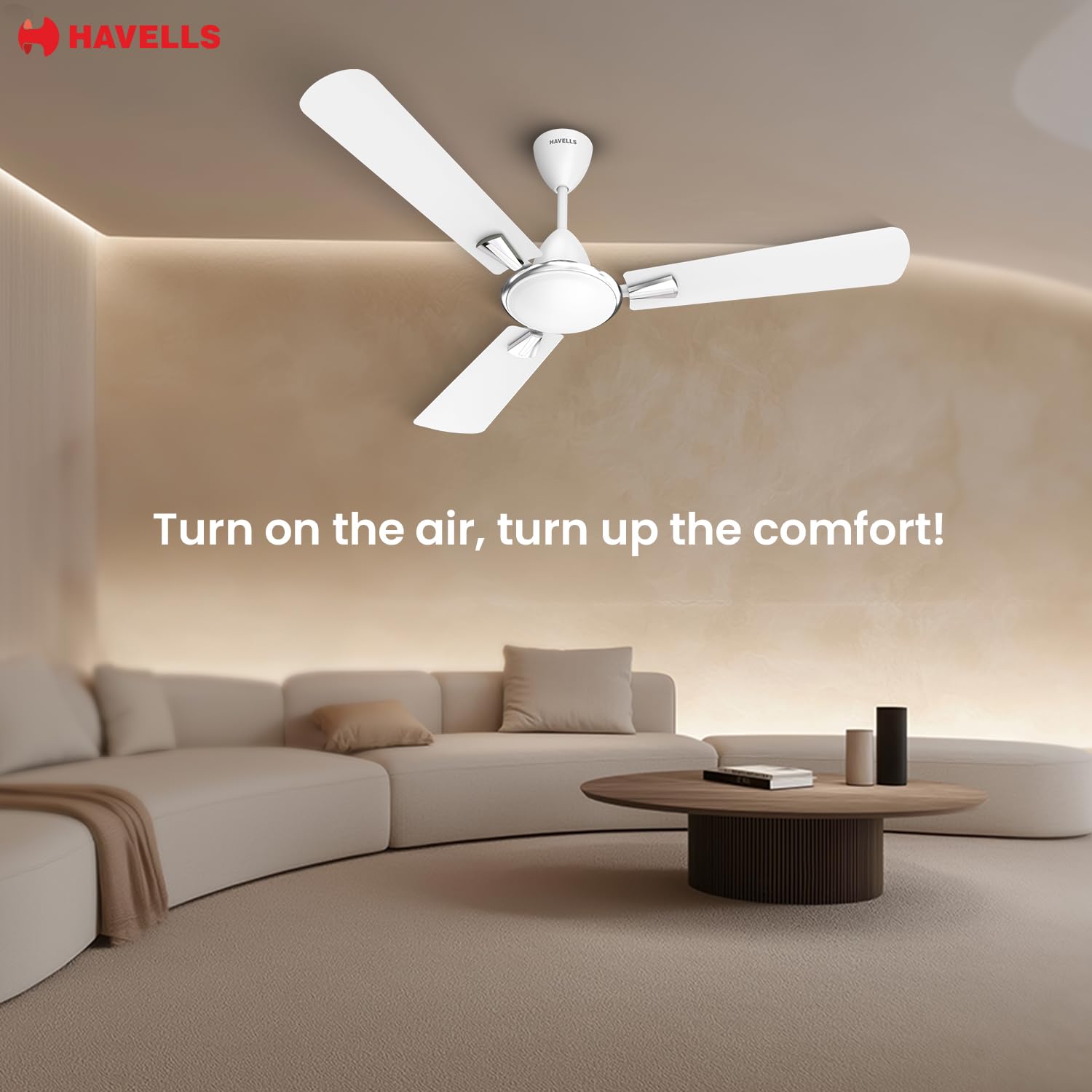 Havells Quickair 600mm Ceiling Fan White - Image 3