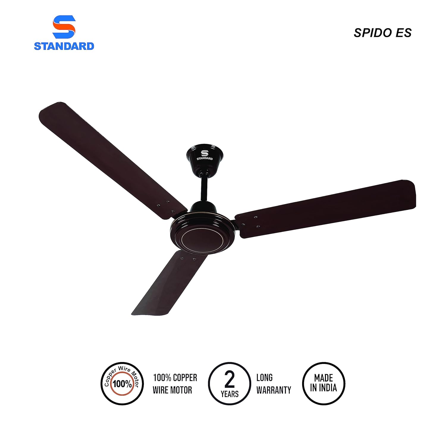 Standard Spido ES Neo 900mm Ceiling Fan Brown