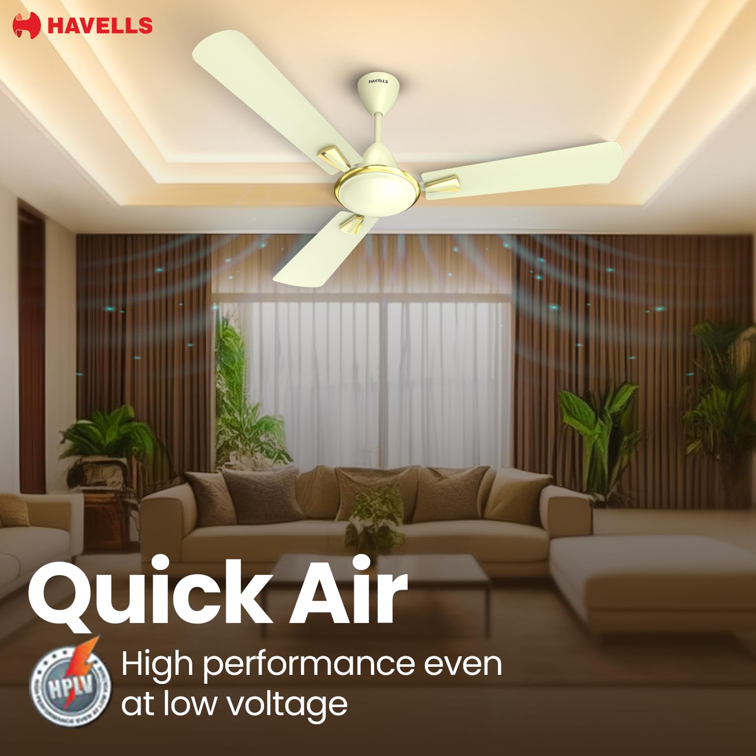 Havells Quickair 1400mm Ceiling Fan Bianco - Image 6