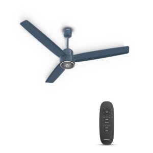 Havells EPIC SIGNIA BLDC Ceiling Fan 1200mm | 5 star | LED Speed Indicator | 380 RPM, Up to 65% Savings | Reverse Rotation, 4 Speed Modes | Low Wattage 30W ,Low Noise | Air Flow:225 CMM | Denim Blue |