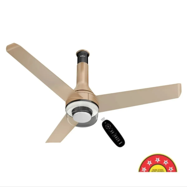 Havells 1200mm Crista Underlight BLDC Ceiling Fan | Remote Controlled, Smart Fan, IoT Enabled, Alexa & Google Home Compatible | 5 Star Rated, Upto60% Energy Saving, 2 Year Warranty | (Champagne Cola)