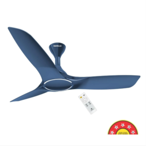 Havells Stealth Air BLDC 1200mm Ceiling Fan | Upto55% Energy Saving | Silent & Premium | 5 stars Rating | 100% Copper Motor | RF Remote, Memory Backup, Timer| (Indigo Blue, Pack Of 1)