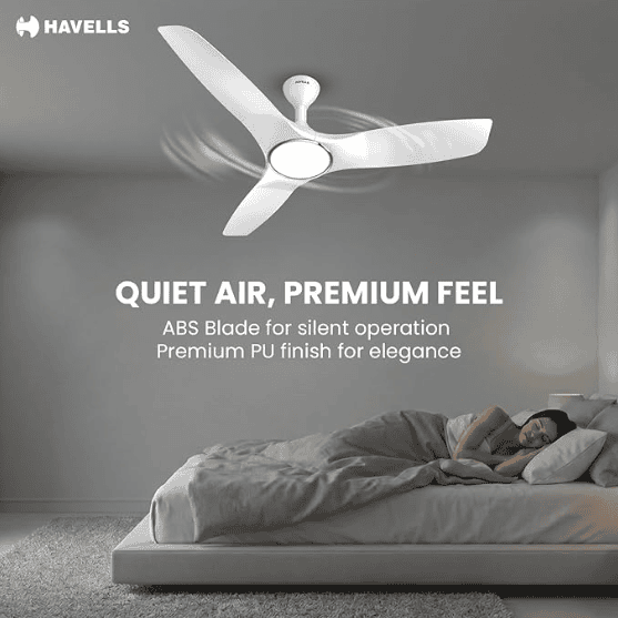 Havells 900mm Stealth Underlight BLDC Ceiling Fan | Remote Controlled, High Air Delivery Fan | 4 Star Rated, Upto 60% Energy Saving, 2 Year Brand Warranty | Pack of 1, Pearl White | Free Installation | - Image 2