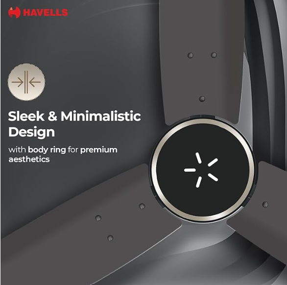 Havells EPIC SIGNIA BLDC Ceiling Fan 1200mm | 5 star | LED Speed Indicator | 380 RPM, Up to 65% Savings | Reverse Rotation, 4 Speed Modes | Low Wattage 30W ,Low Noise | Air Flow:225 CMM | Smoke Brown | - Image 4
