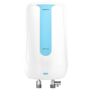 Havells Renzo 3L Instant Water Heater Geyser | Temp. Sensing LED Indicator | Rust & Shock Proof Body | ISI Marked | Warranty: 5 year on Inner Tank | High Rise Compatible White Blue |