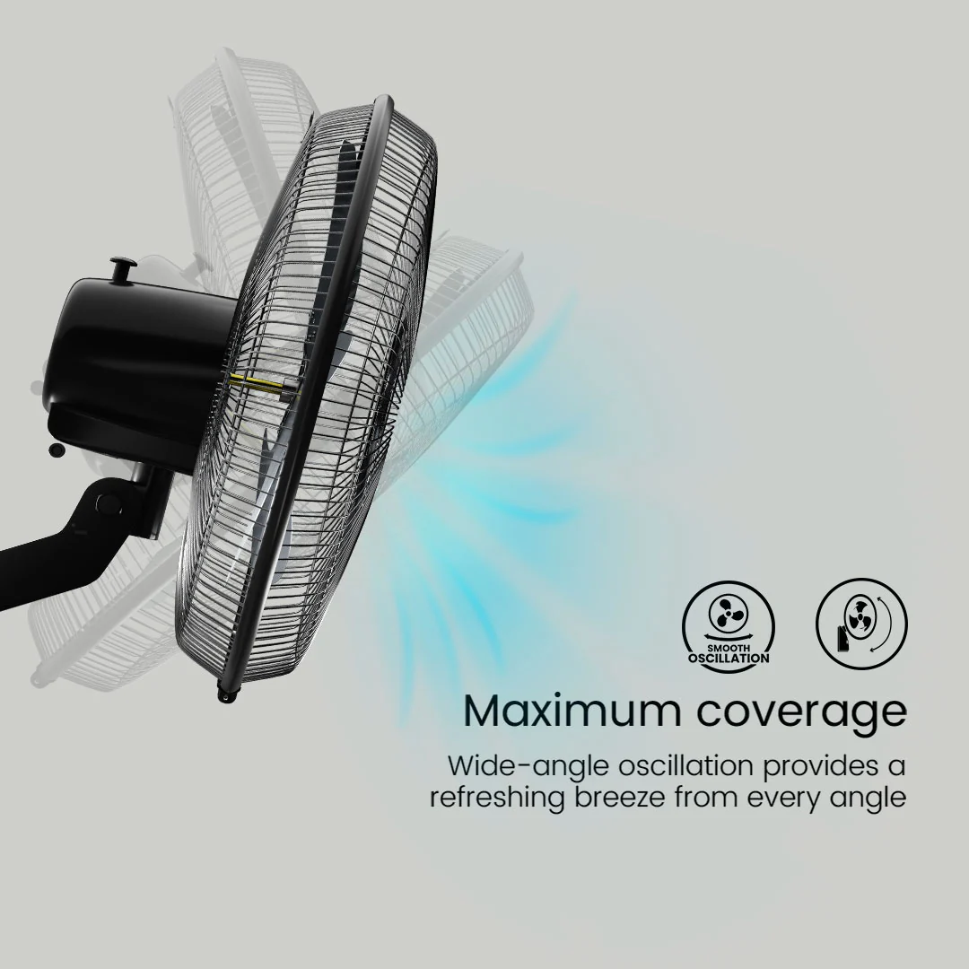 Crompton SSTORM2 450mm Wall fan Black - Image 5