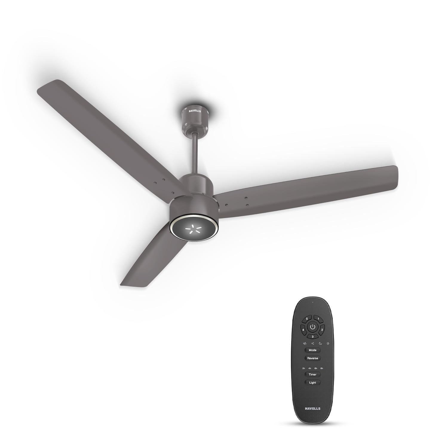 Havells EPIC SIGNIA BLDC Ceiling Fan 1200mm | 5 star | LED Speed Indicator | 380 RPM, Up to 65% Savings | Reverse Rotation, 4 Speed Modes | Low Wattage 30W ,Low Noise | Air Flow:225 CMM | Stone Grey |