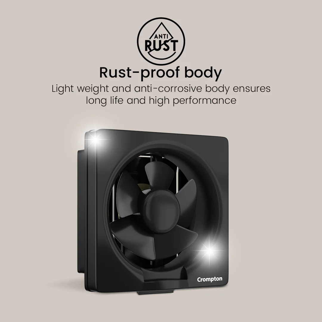 Crompton Brisk Air Plus Exhaust Fan - 150mm Black - Image 2