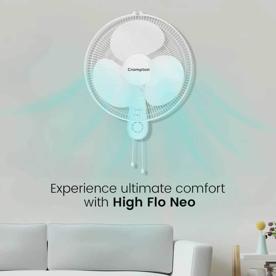 Crompton High Flo Neo 300mm Wall Fan White - Image 2