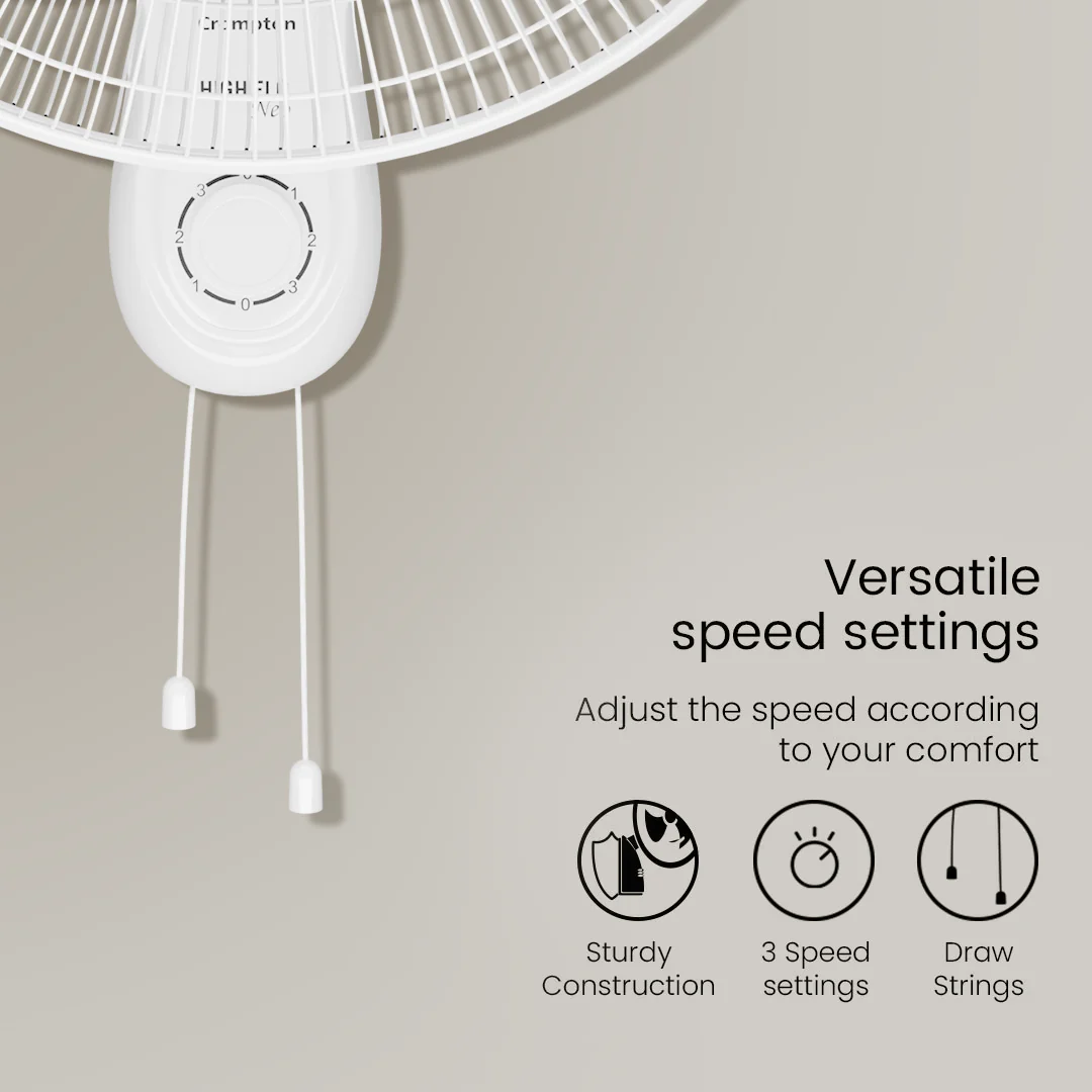 Crompton High Flo Neo 300mm Wall Fan White - Image 4