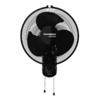 Crompton Highspeed Torpedo 400mm Wall Mounted Fan Black