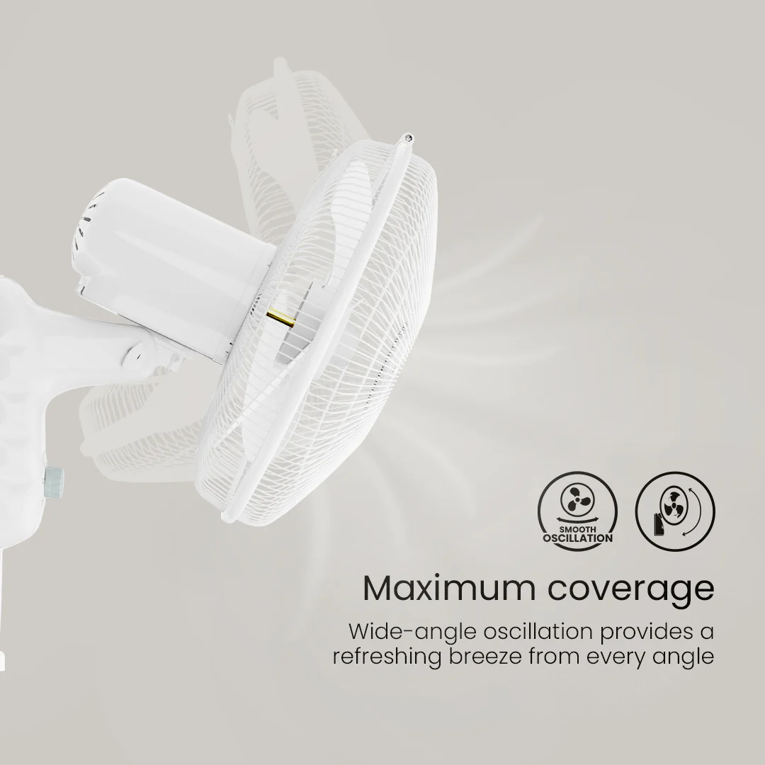Crompton Highspeed Torpedo 400mm Wall Mounted Fan White - Image 3